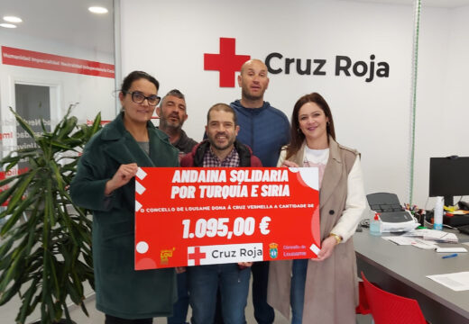 O Concello de Lousame entrégalle á Cruz Vermella de Noia os 1.095 euros recadados na Andaina Solidaria por Turquía e Siria